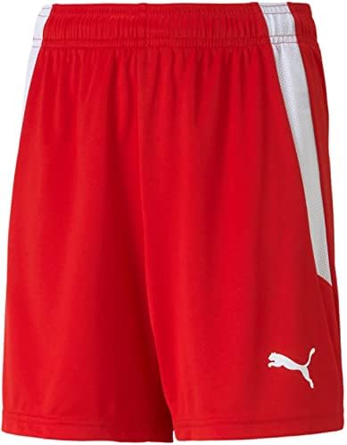 PUMA unisex child Teamliga Shorts, Puma Red-puma White, Small US PUMA