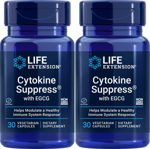 Life Extension Cytokine Suppress with EGCG, 30 Count (Pack of 2) Life Extension