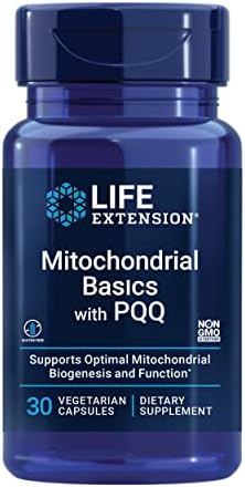 Life Extension Mitochondrial Basics with PQQ, L-Taurine, R-lipoic Acid, foundational Supplement for Cellular Energy Production, Brain and Heart Health, Gluten-Free, Non-GMO, Vegetarian, 30 Capsules Life Extension