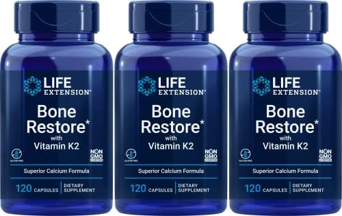 Bone Restore with Vitamin K2 120 Capsules-Pack-3 Life Extension