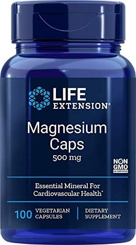 Life Extension Magnesium Vegetarian Capsules, 500 mg, 100 Count ,Pack of 2 Life Extension