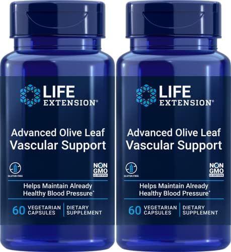 Life Extension Advanced Olive Leaf Vascular Support, 60 Vegetarian Capsules (Pack of 2) Life Extension