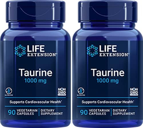 Taurine 1000 mg, 90 Vegetarian Capsules-Pack-2 Life Extension