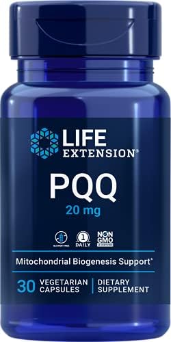 Life Extension PQQ, pyrroloquinoline Quinone, 20 mg, Promotes The Growth of New Mitochondria, Gluten-Free, Non-GMO, Vegetarian, 1 Daily, 30 Capsules Life Extension