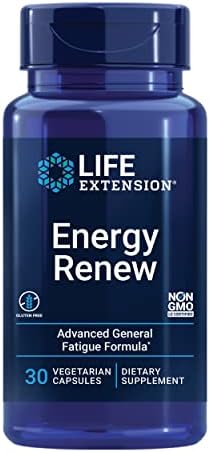 Life Extension Energy Renew, French Oak Extract, Combat General Fatigue & Maintain Energy Levels, Non-GMO, Gluten-Free, Vegetarian, 30 Capsules Life Extension