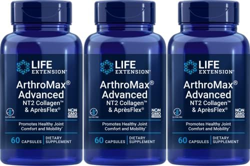 Life Extension ArthroMax Advanced with NT2 Collagen & ApresFlex, 60 Capsules (Pack of 3) Life Extension