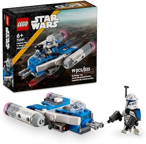 LEGO Star Wars: The Clone Wars Captain Rex Y-Wing Microfighter Building Set, Collectible Star Wars Y-Wing Toy for Kids with Captain Rex Minifigure, Star Wars Gift for Boys & Girls Ages 6 and Up, 75391 Lego