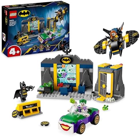 LEGO DC Super Heroes - Batcave with Batman, Batgirl and The Joker - Superhero Toy for Children - Construction and Vehicle Set for Boys and Girls from 4 Years Old 76272 Lego