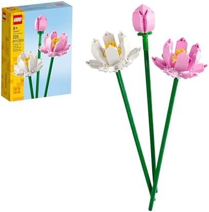 LEGO Lotus Flower - Building Toy for Kids, Girls & Boys, Ages 8+ - Artificial Lotus for Home Decor & Display - Stocking Stuffer and Gift Idea for Christmas - 40647 Lego