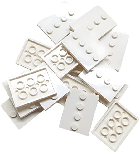 LEGO Pieces: Tiles, Modified 3x4 with 4 Nails in Center - Collector's Series Figure Display Base (16 Pack) (White) Lego