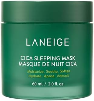 LANEIGE Cica Sleeping Mask: Korean Overnight Mask, Hypoallergenic, Fermented Forest Yeast Extract, Madecassosides, Soothe Stressed Skin, Barrier-Boosting, Dryness, Redness LANEIGE