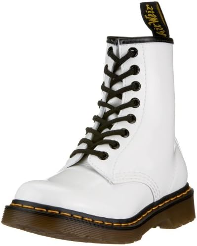 Dr. Martens Women's 1460 Softy T 8 Eye Boot Combat, White Patent Lamper, 4 UK (6 M US Womens) Dr. Martens