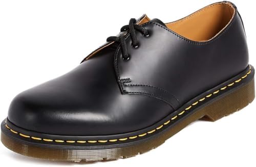 Dr. Martens, 1461 3-Eye Leather Oxford Shoe for Men and Women, Black Smooth, 6 US Women/5 US Men Dr. Martens