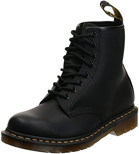 Dr. Martens, 1460 Greasy Leather 8-Eye Boot for Men and Women, Black, 5 US Men/6 US Women Dr. Martens