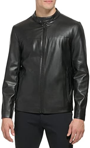 DKNY Men's Faux Laether Modern Racer Jacket DKNY