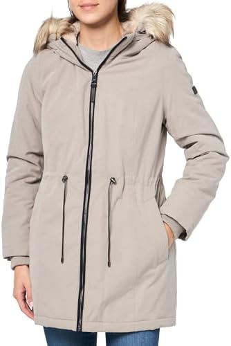 DKNY Women's Faux Fur Trim Hooded Anorak Jacket DKNY