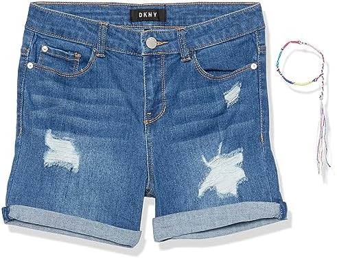 DKNY Girls' Classic 5-Pocket Denim Shorts DKNY