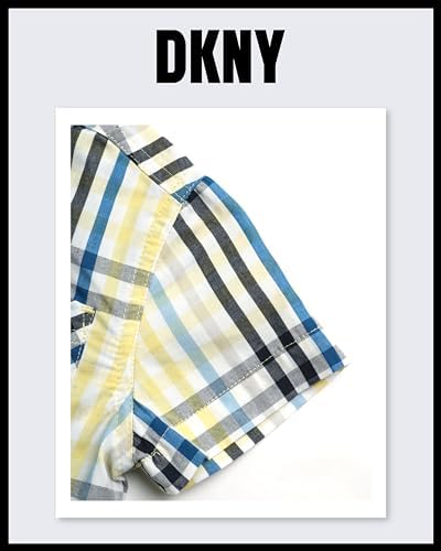 DKNY Boys' Shirt - Classic Fit Woven Short Sleeve Button Down Shirt - Casual Collared Shirt for Boys (4-20) DKNY