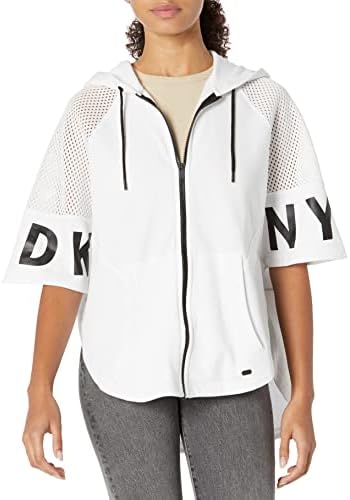 DKNY Women's Hooded Anorak Zip Up Poncho Jacket DKNY