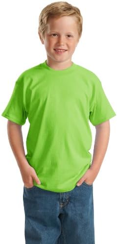 Hanes Youth 5.2 oz., 50/50 ComfortBlend EcoSmart T-Shirt, Medium, LIME Hanes