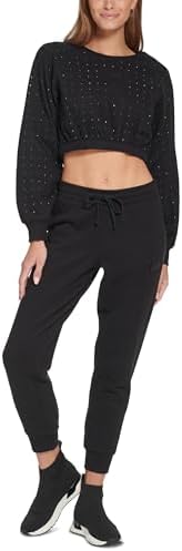 DKNY womens Metallic Logo Everyday Joggers DKNY