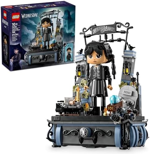 LEGO Wednesday Addams Figure - Building Toy for Kids, Girls & Boys, Ages 10+ - Collectible Wednesday Addams Doll with Display for Fans - Gift Idea for Birthday - 76780 Lego