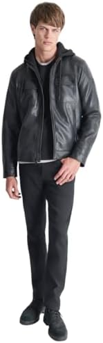 DKNY Men's Faux Leather Soft Durable Jacket DKNY