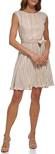 DKNY Women's Cap Sleeve Pleated Jersey Dress DKNY