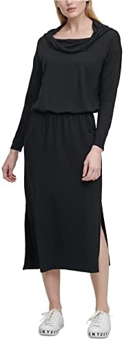 DKNY Women's Long Sleeve Dress Cowl Neck Midi DKNY