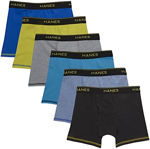 Hanes Boys' Underwear, Cool Comfort Stretch Mesh Boxer Briefs, 6-Pack Hanes