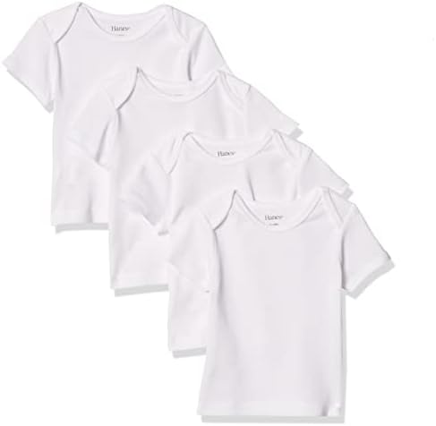 Hanes Baby Short Sleeve Flexy Soft Stretch Expandable Shoulder T-Shirt (4 Pack) Hanes