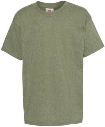 Hanes EcoSmart™ Youth Short Sleeve T-Shirt L Heather Green Hanes