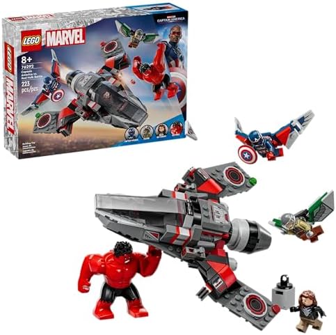 LEGO Marvel Captain America vs. Red Hulk Battle Building Set - Avengers Toy for Kids - Birthday Gift for Boys and Girls Ages 7+ - Includes Hulk Action Figure and Super Hero Minifigures - 76292 Lego