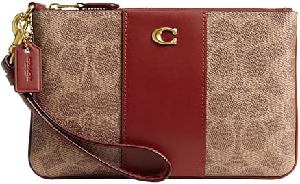 COACH Small Wristlet, B4/Tan/Ruby COACH