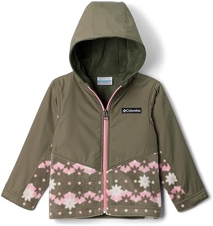 Columbia Baby Steens Mountain Overlay Hoodie, Stone Green Daisydot/Safari, 0/3 Columbia