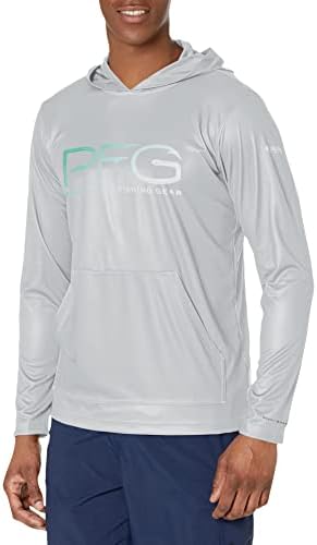 Худи Columbia Men's Terminal Tackle PFG с графическим изображением рыболовных крючков, изготовленное из 100% переработанного полиэстера Columbia