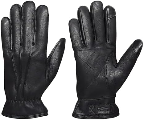 UGG mens 3 Point Leather Gloves UGG