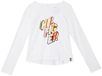 Tommy Hilfiger Girl's Sport Long Sleeve T-shirt, Crew Neckline, Lightweight & Stretchy Tommy Hilfiger