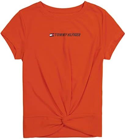 Tommy Hilfiger Girl's Sport Short Sleeve T-shirt, Crew Neckline, Lightweight & Stretchy Tommy Hilfiger