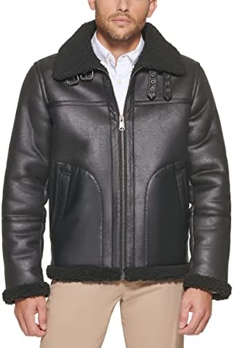 Tommy Hilfiger Men's Faux Shearling Aviator Jacket Tommy Hilfiger