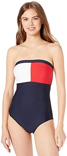 Tommy Hilfiger Women's Bandeau One Piece Swimsuit Tommy Hilfiger