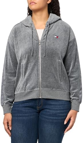 Tommy Hilfiger Women's Performance Full Zip Hoodie,Ash Heather,XL Tommy Hilfiger