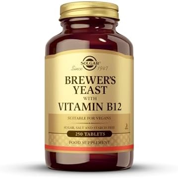 Solgar Brewer's Yeast 7 ½ Grains with Vitamin B12 - 250 Tablets - Non-GMO, Vegan, Dairy Free, Kosher - 41 Servings Solgar