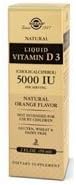 Solgar Liquid Vitamin D3 125 mcg (5,000 IU), 2 fl oz - Delicious, Natural Orange Flavor - Helps Maintain Healthy Bones & Teeth - Immune System Support - Gluten Free, Dairy Free, Kosher - 59 Servings Solgar