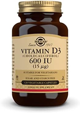 Solgar Vitamin D3 (Cholecalciferol) 15 mcg (600 IU), 120 Vegetable Capsules - Helps Maintain Healthy Bones & Teeth - Immune Support - Non-GMO, Gluten Free, Dairy Free, Kosher, Halal - 120 Servings Solgar