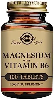 Solgar Magnesium with Vitamin B6 - 100 Tablets - Promotes Healthy Bone Mineralization, Supports Nerve & Muscle Function - Non-GMO, Gluten Free, Dairy Free, Kosher - 33 Servings Solgar