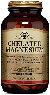 Solgar Chelated Magnesium, 250 Tablets - Supports Nerve & Muscle Function - Promotes Healthy Bones - Vital for Cellular Energy Release - Non-GMO, Vegan, Gluten Free, Dairy Free - 62 Servings Solgar