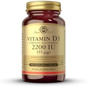 Solgar Vitamin D3 (Cholecalciferol) 55 mcg (2200 IU), 100 Vegetable Capsules - Helps Maintain Healthy Bones & Teeth - Immune System Support - Non-GMO, Gluten Free, Dairy Free, Kosher - 100 Servings Solgar