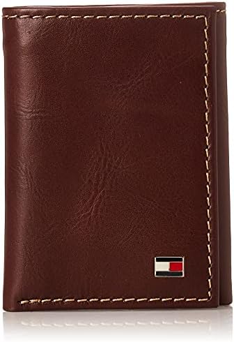 Tommy Hilfiger mens Leather Trifold Wallet, Logan Tan, One Size US Tommy Hilfiger