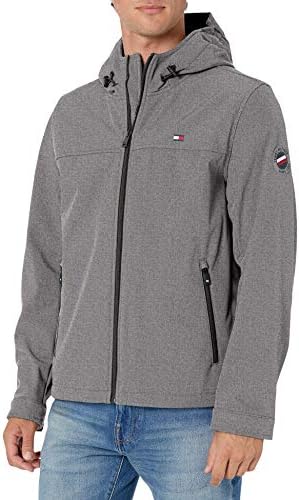 Tommy Hilfiger Men's Soft Shell Water Resistant Hooded Jacket Tommy Hilfiger